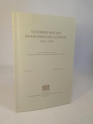 Bild des Verkufers fr sterreichisches Biographisches Lexikon 1815-1950. 57. Lieferung: Siegl Emil - Slavik Ernst. zum Verkauf von ANTIQUARIAT Franke BRUDDENBOOKS