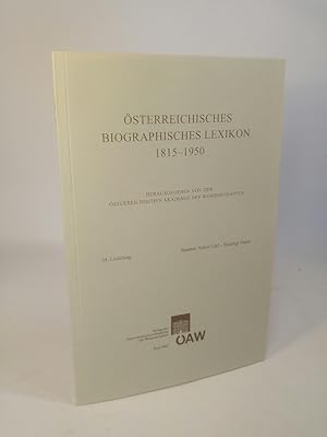 Bild des Verkufers fr sterreichisches Biographisches Lexikon 1815-1950. 59. Lieferung: Spanner Anton Carl - Staudigl Oskar. zum Verkauf von ANTIQUARIAT Franke BRUDDENBOOKS