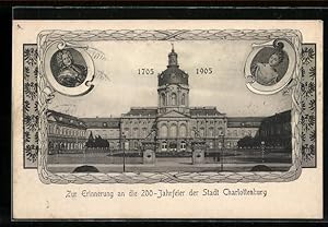 Bild des Verkufers fr Ansichtskarte Berlin-Charlottenburg, Zur Erinnerung an d. 200-Jahrfeier der Stadt Charlottenburg, 1705-1905 zum Verkauf von Bartko-Reher
