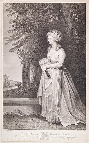 FRIEDERIKE CHARLOTTE, Prinzessin von Preußen (1767 - 1820). Ganzfigur nach dreiviertellinks der T...