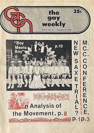 Seller image for GCN Gay Community News, The Gay Weekly; Vol. 4., No. 17, October 23, 1976: An Analysis of the Movement for sale by 32.1  Rare Books + Ephemera, IOBA, ESA