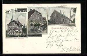 Ansichtskarte Lengerich i. Hann., Hotel Völker, Molkerei, Villa Haubrich