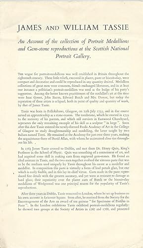 James and William Tassie - An Account of the Collection of of Portrait Medallions and Gem-Stone R...