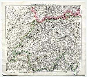 Immagine del venditore per Karte des Deutschen Reichs und der Nachbarlnder in XXV Blttern. Neue vermehrte Ausgabe 1876. Blatt XXII (22) Schweiz, Baden, Frankreich. 1:740 000 venduto da Versandantiquariat Hsl