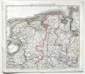 Image du vendeur pour Karte des Deutschen Reichs und der Nachbarlnder in XXV Blttern. Neue vermehrte Ausgabe 1876. Blatt VII (7) Knigr. der Niederlande, Preussische Provinz Hannover, Preussische Provinz Westphalen 1:740 000. mis en vente par Versandantiquariat Hsl