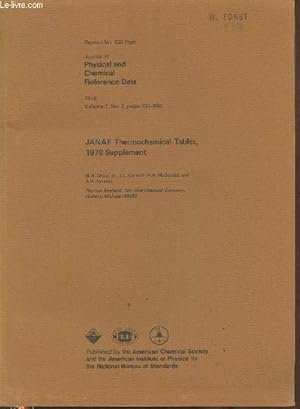 Seller image for JANAF Thermochemical Tables, 1978 Supplement - Tir  part n120 du "Journal of Physical and Chemical Reference Data 1978 Volume 7 n3" for sale by Le-Livre