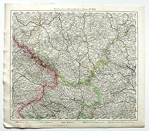 Immagine del venditore per Karte des Deutschen Reichs und der Nachbarlnder in XXV Blttern. Neue vermehrte Ausgabe 1876. Blatt XIX (19) Bayern, Bhmen, Mhren, Oesterreich ob der Enns, Oesterreich unter der Ens 1:740 000. venduto da Versandantiquariat Hsl