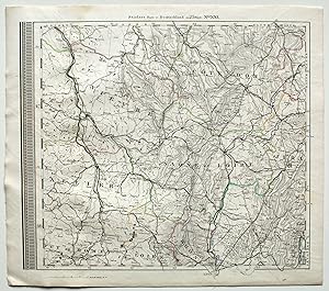 Immagine del venditore per Karte des Deutschen Reichs und der Nachbarlnder in XXV Blttern. Neue vermehrte Ausgabe 1876. Blatt XXI (21) Frankreich: Nievre, Cote d'or, Sane et Loire, Jura, Allier. 1:740 000 venduto da Versandantiquariat Hsl