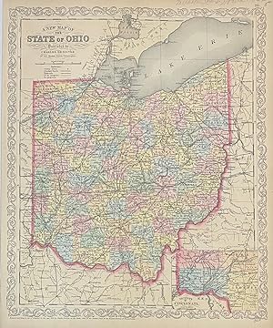Bild des Verkufers fr A New Map of the State of Ohio zum Verkauf von Argosy Book Store, ABAA, ILAB