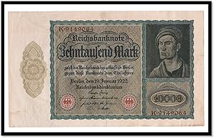 Genuine Historical 1922 Weimar Germany 10000 Reichsbanknote 'Vampire Bill'