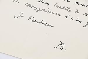 Lettre autographe signée adressée à Henriette Gomès