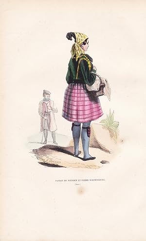 "Paysan de Wenden et Femme d'Altenbourg (Saxe)" - Wenden Altenburg Thüringen costume Trachten cos...