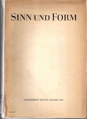 Bild des Verkufers fr Sinn und Form. Beitrge zur Literatur. Sonderheft Hanns Eisler, Herausgegeben von der Deutschen Akademie der Knste zum Verkauf von nika-books, art & crafts GbR