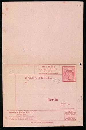 Klapp-Ansichtskarte Hansa-Zettel, Hansa Berliner Verkehrsanstalt, Private Stadtpost