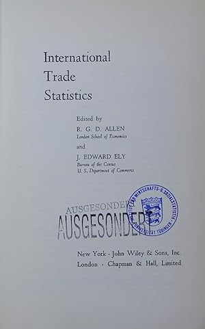 Bild des Verkufers fr International Trade Statistics. zum Verkauf von Antiquariat Bookfarm