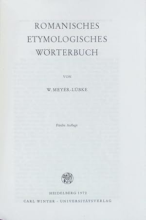 Romanisches etymologisches Wörterbuch.