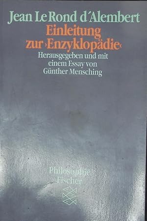 Bild des Verkufers fr Einleitung zur "Enzyklopdie". zum Verkauf von Antiquariat Bookfarm
