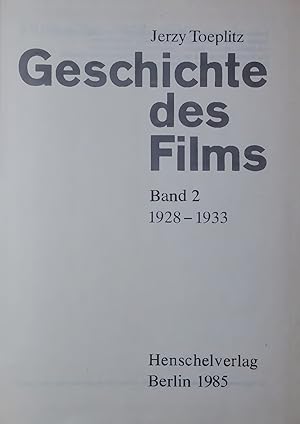 Imagen del vendedor de Geschichte des Films. Band 2, 1928-1933 a la venta por Antiquariat Bookfarm