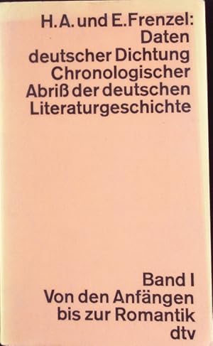 Image du vendeur pour Daten deutscher Dichtung. Chronologischer Abri der deutschen Literaturgeschichte. mis en vente par Antiquariat Bookfarm