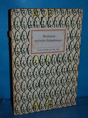 Imagen del vendedor de Beethovens persnliche Aufzeichnungen. (Insel-Bcherei Nr. 241) ges. u. erl. v. Albert Leitzmann a la venta por Antiquarische Fundgrube e.U.