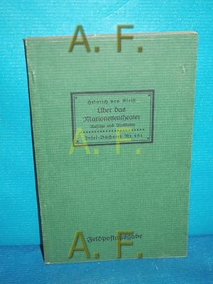 Bild des Verkufers fr ber das Marionetten-Theater : Aufstze und Anekdoten. Heinrich von Kleist. Mit Zeichn. von Oskar Schlemmer und einem Nachw. von Josef Kunz. [Fr die vorliegende Ausg. stellte Helmut Sembdner die Texte neu zusammen und besorgte die Textrev.] / Insel-Bcherei , Nr. 481 zum Verkauf von Antiquarische Fundgrube e.U.