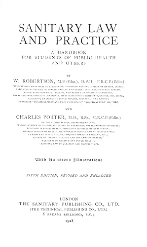 Seller image for Sanitary Law and Practice: A Handbook for Stdents of Public Health and Others for sale by WeBuyBooks