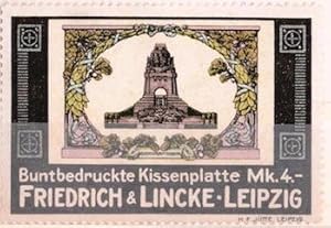 Buntbedruckte Kissenplatte Mk. 4. Friedrich & Lincke, Leipzig.