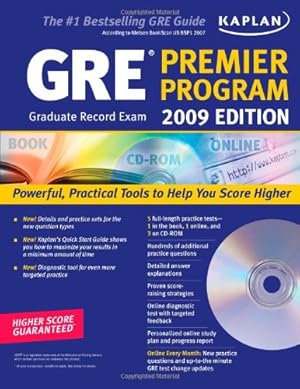 Imagen del vendedor de Kaplan GRE Exam 2009 Premier Program (w/ CD-ROM) a la venta por Reliant Bookstore