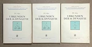 Seller image for Urkunden (IV) der 18. Dynastie. Historisch-biographische Urkunden. Hefte 17-19 + 20-21 + 22 (complete set) for sale by Meretseger Books