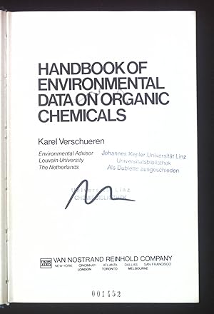 Seller image for Handbook of Environmental Data on Organic Chemicals. for sale by books4less (Versandantiquariat Petra Gros GmbH & Co. KG)