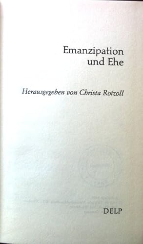 Bild des Verkufers fr Emanzipation und Ehe. Disput ; Bd. 2 zum Verkauf von books4less (Versandantiquariat Petra Gros GmbH & Co. KG)