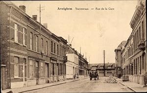 Ansichtskarte / Postkarte Avelghem Avelgem Westflandern, Statiestraat, Rue de la Gare