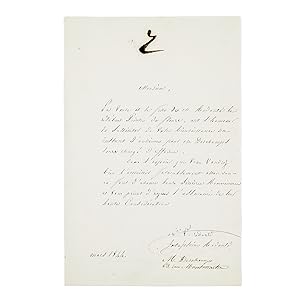 Lettre de la fille de Pierre-Joseph Redouté à Victor Hugo