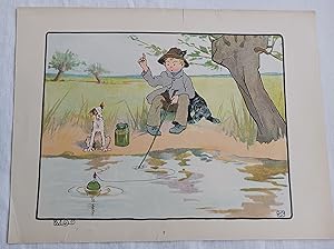 Image du vendeur pour PECHE SPORT LITHOGRAPHIE COULEURS WRIGHT VERNON STOKES CIRCA 1900 ENGRAVING C01 mis en vente par Librairie RAIMOND