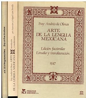 Seller image for ARTE DE LA LENGUA MEXICANA. 2 vos. I. Edicin Facsimilar (1547). II. Estudio y transliteracin, por Ascensin y Miguel Len Portilla. En estuche de carton. for sale by angeles sancha libros