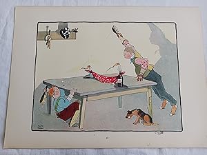 Image du vendeur pour PING PONG LITHOGRAPHIE COULEURS WRIGHT VERNON STOKES CIRCA 1900 ENGRAVING C12 mis en vente par Librairie RAIMOND