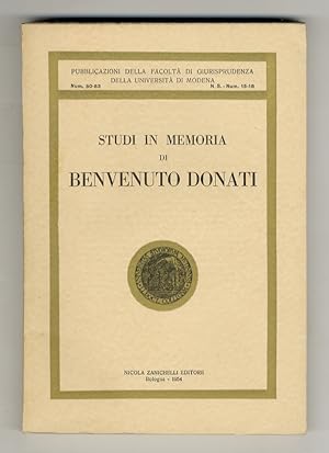 STUDI in memoria di Benvenuto Donati.