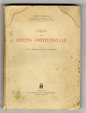 Immagine del venditore per Corso di diritto costituzionale. Quinta edizione riveduta e aggiornata. venduto da Libreria Oreste Gozzini snc