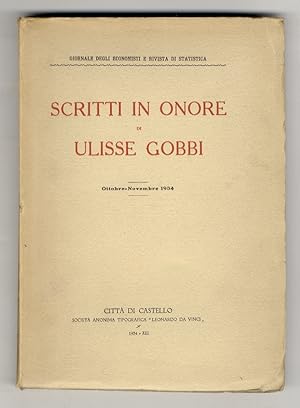 SCRITTI in onore di Ulisse Gobbi. Ottobre-novembre 1934.