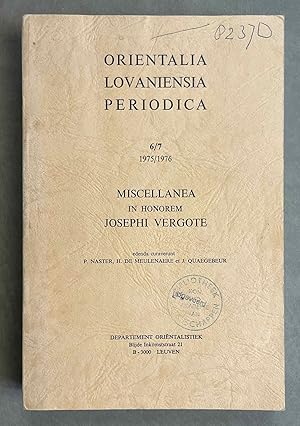 Immagine del venditore per Miscellanea in honorem Joseph Vergote venduto da Meretseger Books