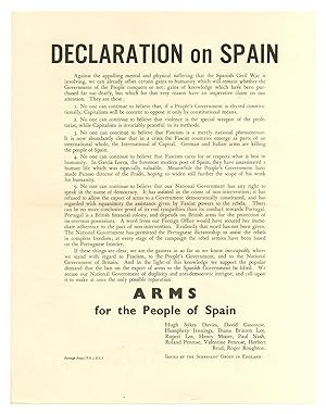 Seller image for [Broadside, Caption Title]: Declaration on Spain for sale by Between the Covers-Rare Books, Inc. ABAA