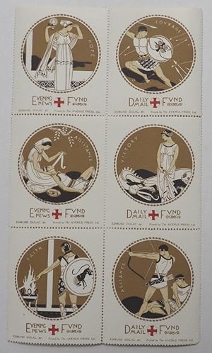 Seller image for Set of 6 charity stamps for Daily Mail Fund for the Children's Red Cross; for sale by BOOKS & THINGS