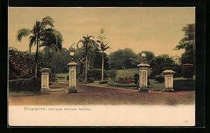 Bild des Verkufers fr Ansichtskarte Singapore, Entrance Botanic Garden zum Verkauf von Bartko-Reher