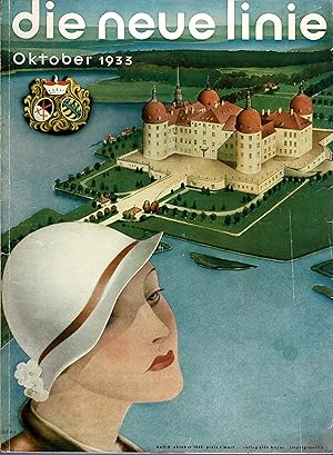 Die neue linie (Heft 2 V. Jahrgang Originalausgabe Oktober 1933 mit Umschlagbild Schloss Moritzbu...