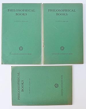 Seller image for Philosophical Books Vol. XVII No. 1 January; No. 2 May; No. 3 October 1976 [3 issues / 1 year] for sale by My Father's Books