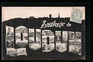 Image du vendeur pour Carte postale Loudun, verschiedene Motive du lieu insres dans la typographie mis en vente par Bartko-Reher