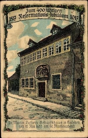 Künstler Litho Kallista, Lutherstadt Eisleben, Dr. Martin Luthers Geburtshaus, 400 Jahre Reformation