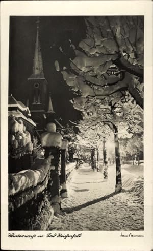 Bild des Verkufers fr Ansichtskarte / Postkarte Bad Reichenhall in Oberbayern, Winternacht, Kirchturm zum Verkauf von akpool GmbH