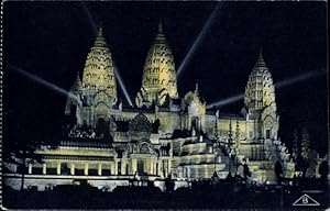 Bild des Verkufers fr Ansichtskarte / Postkarte Angkor Wat Kambodscha, Tempel bei Nacht zum Verkauf von akpool GmbH