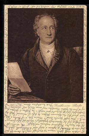 Image du vendeur pour Ansichtskarte Weimar, Goethe mit einem Brief in der Hand mis en vente par Bartko-Reher